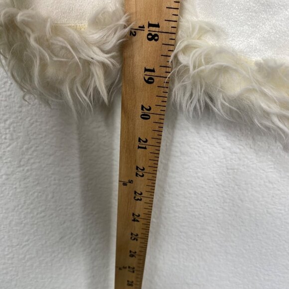 Rave Faux Suede Fur Lined 90's Y2K Festival Toggle Button Vest White Size S - Picture 13 of 14